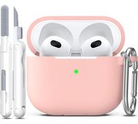 Coque Pour Airpods 3E Génération Avec Kit De Nettoyage,Étui Pour Airpods 3 Gen, Coque De Protection En Silicone Souple Pour Apple Airpods 3 2021,Rose Sable[J1300]