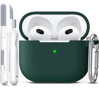 Coque Pour Airpods 3E Génération Avec Kit De Nettoyage,Étui Pour Airpods 3 Gen, Coque De Protection En Silicone Souple Pour Apple Airpods 3 2021,Vert Forêt[J1299]
