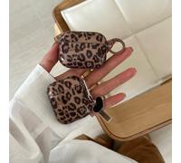 Coque pour AirPods 3e génération, joli motif léopard marron rétro avec deux porte-clés, étui de casque tendance chic avec protection en TPU souple pour AirPods Gen 3 coque pour femmes et filles