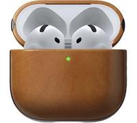 Coque pour AirPods 4 Modèle Modern Leather Antichoc Nomad Marron clair