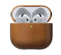 Coque pour AirPods 4 Modèle Modern Leather Antichoc Nomad Marron clair