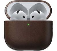 Coque pour AirPods 4 Modèle Modern Leather Antichoc Nomad Marron foncé