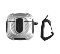 Coque pour airpods 4 Verrouillage TPU+PC Antichoc Coque pour(White)