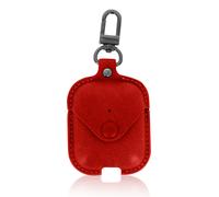 Coque pour AirPods Aspect Cuir Lisse Mousqueton Cowboy Series Devia Rouge