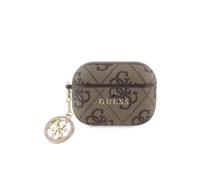 Coque pour Airpods Pro 2 4G Script avec Charm Scintillant Ornée de Strass Guess Marron