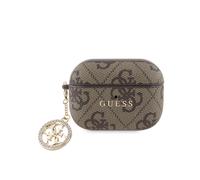 Coque pour Airpods Pro 2 4G Script avec Charm Scintillant Ornée de Strass Guess Marron
