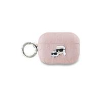Coque pour AirPods Pro 2 à Motif Karl et Choupette Gaufré Karl Lagerfeld Rose G