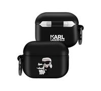 Coque pour AirPods Pro 2 Antichoc Souple avec Anneau Karl Lagerfeld Noir G