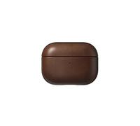 NOMAD Modern Leather Case pour Airpods Pro | Étui de protection robuste en polycarbonate et cuir véritable | Pare-chocs TPE caoutchouté | Airpods Pro 2 | Marron