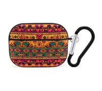 Coque pour AirPods Pro 2 - Motif art populaire mexicain bohème - Coque de protection rigide antichoc pour homme et femme, compatible avec coque Airpod Pro 2e/1ère génération avec porte-clés - Noir