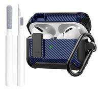 Coque pour Airpods Pro 2, serrure pour homme avec kit de nettoyage, coque de protection avec stylo de nettoyage compatible avec la coque Airpod Pro, coque robuste antichoc pour Air Pods Pro2/1, bleu