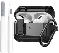 Coque pour Airpods Pro 2, serrure pour homme avec kit de nettoyage, coque de protection avec stylo de nettoyage compatible avec les coques Airpod Pro, coque robuste antichoc pour Air Pods Pro