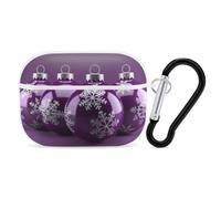Coque pour AirPods Pro 2e génération, boule de Noël violette pour AirPods Pro 2, coque de protection rigide antichoc avec porte-clés pour filles, femmes et hommes