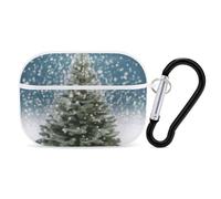 Coque pour AirPods Pro 2e génération, motif sapin joyeux Noël, coque de protection rigide antichoc avec porte-clés pour filles, femmes et hommes