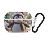 Coque pour AirPods Pro 2e génération, pingouin amusant de Noël - Coque de protection rigide antichoc avec porte-clés pour filles, femmes et hommes