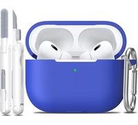 Coque pour AirPods Pro 2ème/1ère génération avec kit de Nettoyage, Protection complète en Silicone pour Apple AirPods Pro 2023/2022/2019, étui de Chargement [LED Avant Visible],Bleu