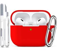 Coque Pour Airpods Pro 2Ème/1Ère Génération Avec Kit De Nettoyage, Protection Complète En Silicone Pour Apple Airpods Pro 2023/2022/2019, Étui De Chargement [Led Avant Visible],Rou[CAS6215383]
