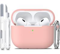 Coque Pour Airpods Pro 2Ème/1Ère Génération Avec Kit De Nettoyage, Protection Complète En Silicone Pour Apple Airpods Pro 2023/2022/2019, Étui De Chargement [Led Avant Visible],Ros[CAS6215373]