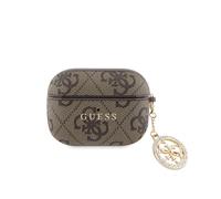 Coque pour Airpods Pro 4G Script avec Charm Scintillant Ornée de Strass Marron