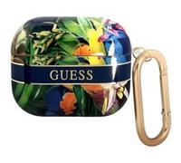 Guess GUAPHHFLB Étui pour AirPods Pro Cover Bleu/Blue Flower Strap Collection