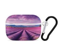 Coque pour AirPods Pro - Champs de lavande pour AirPods Pro 2/Pro - Étui de protection prend en charge l'étui de chargement sans fil filaire