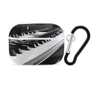 Coque pour AirPods Pro, clavier piano noir et blanc pour AirPods Pro 2/Pro Étui de protection prend en charge l'étui de chargement sans fil filaire