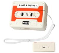 Coque pour AirPods Pro de 2e Génération, XMBYGY - Étui de Chargement en Silicone pour AirPods Pro 2 avec Design de Peau de Dessin Animé Mignon, avec Cordon Anti-Perte Réglable (Orange)