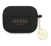 Coque pour AirPods Pro Édition 4G Charm en Silicone avec Pendentif Guess Noir G