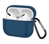 Coque pour AirPods Pro et Pro 2 Souple Anti-traces Anti-rayures avec Mousqueton Bleu Nuit
