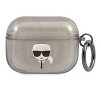 Coque pour Airpods Pro Glitter Chic en TPU Haute Qualité Karl Lagerfeld Noir / Argent G