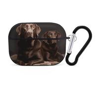 Coque pour AirPods Pro Labrador Retriever marron avec anneau porte-clés - Coque rigide en polycarbonate pour AirPods Pro 2e génération pour homme et femme - Facile à ouvrir - Style noir