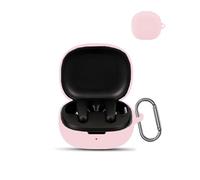 Coque pour Anker Soundcore R50i/P20i écouteurs sans Fil,daunke étui de Protection Souple en Silicone,étui Doux pour la Peau avec Mousqueton, Protection complète, Rose