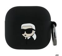 Coque pour Apple AirPods 4 - Karl Lagerfeld Silicone Karl Head 3D (KLA4RUNIKK) - Noir