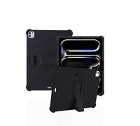Coque pour Apple iPad Pro 11 Pouces M5,daunke Silicone Souple,avec Support Rabattable et Porte-Stylet,Légère aux Chocs,Anti-Rayures,Protection complète,Noir