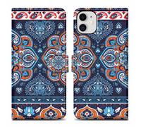 Coque pour Apple iPhone 11 Design Mandala Bleu No. 1 Housse de protection Étui avec fermeture magnétique, fonction de support et compartiment pour carte