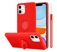 Coque pour Apple iPhone 11 en LIQUID RED Housse de protection Étui en silicone TPU flexible avec anneau