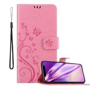 Coque pour Apple iPhone 11 en ROSE FLORAL Housse de protection Étui au design floral avec fermeture magnétique, fonction de support et emplacements pour cartes