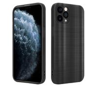 Coque pour Apple iPhone 11 PRO en Brushed Noir Housse de protection Étui en silicone TPU flexible au design brossé