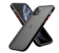 Coque pour Apple iPhone 11 PRO en Noir Givré - Touches Rouges Housse de protection Étui hybride avec intérieur en silicone TPU et dos en plastique mat