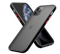 Coque pour Apple iPhone 11 PRO en Noir Givré - Touches Rouges Housse de protection Étui hybride avec intérieur en silicone TPU et dos en plastique mat
