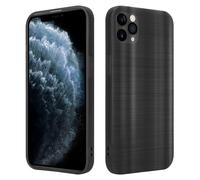 Coque pour Apple iPhone 11 PRO MAX en Brushed Noir Housse de protection Étui en silicone TPU flexible au design brossé