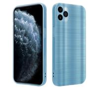 Coque pour Apple iPhone 11 PRO MAX en Brushed Turquoise Housse de protection Étui en silicone TPU flexible au design brossé