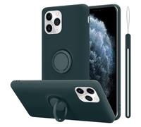 cadorabo Coque Compatible avec Apple iPhone 11 Pro Max en Liquid Green - Etui pour Téléphone Portable en Silicone TPU Souple avec Anneau - Coque en Silicone Ultra Slim Soft Back Cover Case Bumper