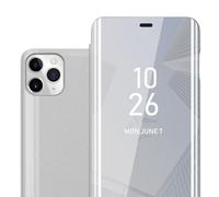 Coque pour Apple iPhone 11 PRO MAX en AGATE ARGENT Clear View Housse de protection Étui de protection miroir avec fonction de support Protection à 360 degrés