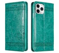 Coque pour Apple iPhone 11 PRO MAX en TURQUOISE avec ornements Housse de protection Étui avec fermeture magnétique, fonction de support et compartiment pour carte