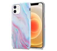 Coque pour Apple iPhone 12 / 12 PRO en Marbre Rose Blanc No. 15 Housse de protection Étui en silicone TPU avec motif mosaïque