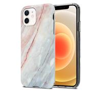 Coque pour Apple iPhone 12 / 12 PRO en Marbre Rose Blanc No. 21 Housse de protection Étui en silicone TPU avec motif mosaïque