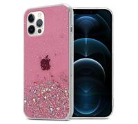 Coque pour Apple iPhone 12 / 12 PRO en Rose avec Paillettes Housse de protection Étui en silicone TPU flexible avec paillettes scintillantes