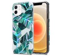 Coque pour Apple iPhone 12 / 12 PRO en FEUILLES DE BANANE Housse de protection Étui en silicone TPU avec motif floral