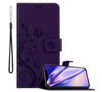 Coque pour Apple iPhone 12 / 12 PRO en LILAS FONCÉ FLORAL Housse de protection Étui au design floral avec fermeture magnétique, fonction de support et emplacements pour cartes